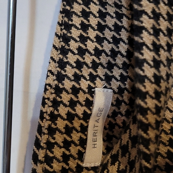 TALBOTS PETITIES HERITAGE BLACK/TAN HOUNDSTOOTH PANTS - Picture 5 of 17